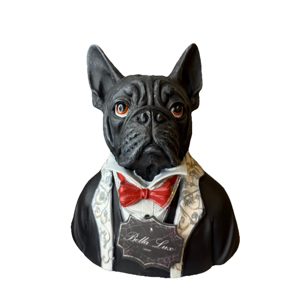 Bella Lux Halloween French‎ Bulldog Frenchie Bust Dog Resin Figure Decor 12" NEW